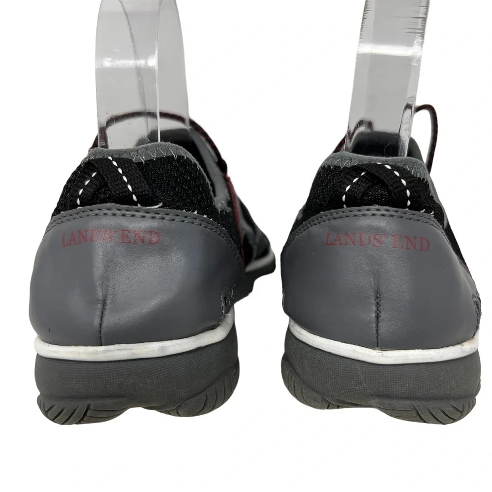 Lands End Youth Mesh Closed Toe Slip On Water Shoes Size 6M Black Gray 401375